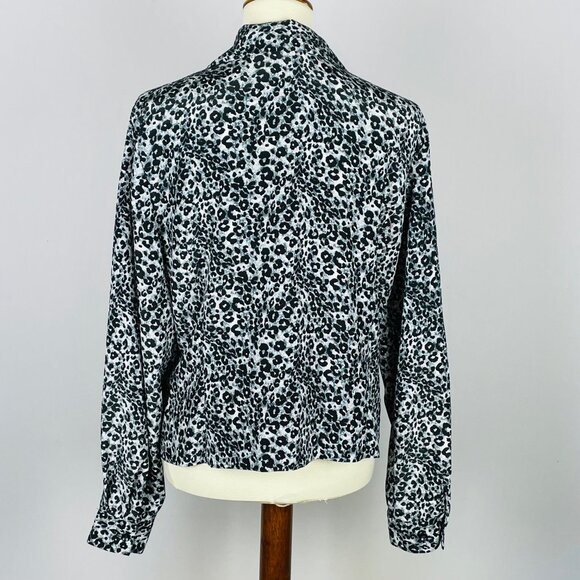 Vtg Haberdashery Leslie Fay Leopard Print Top Sz 14 Mob Wife Neutral Career - Picture 3 of 6